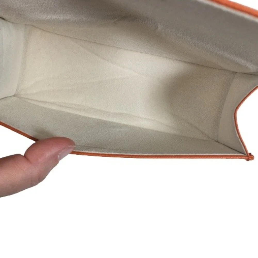 TORY BURCH Eyeglass Case Glasses Sunglasses Orange Gold Logo Holder FALL COLOR